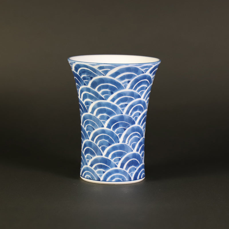 Gen-emon Kiln Sometsuke Ink Repelling Ripple Beer Cup