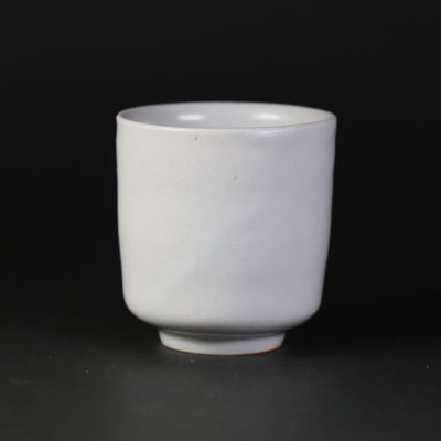 White porcelain sake cup by Kenta Nakazato