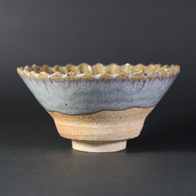 Sakurei Okamoto Yellow Karatsu chrysanthemum bowl 1