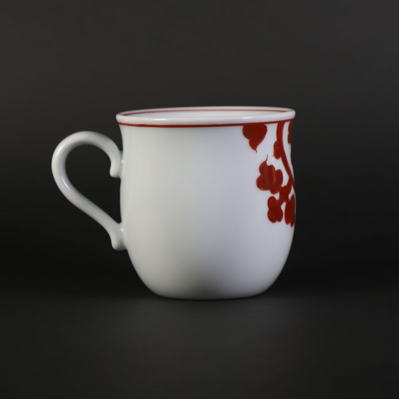Gen-emon Kiln Mug cup with red arabesque design