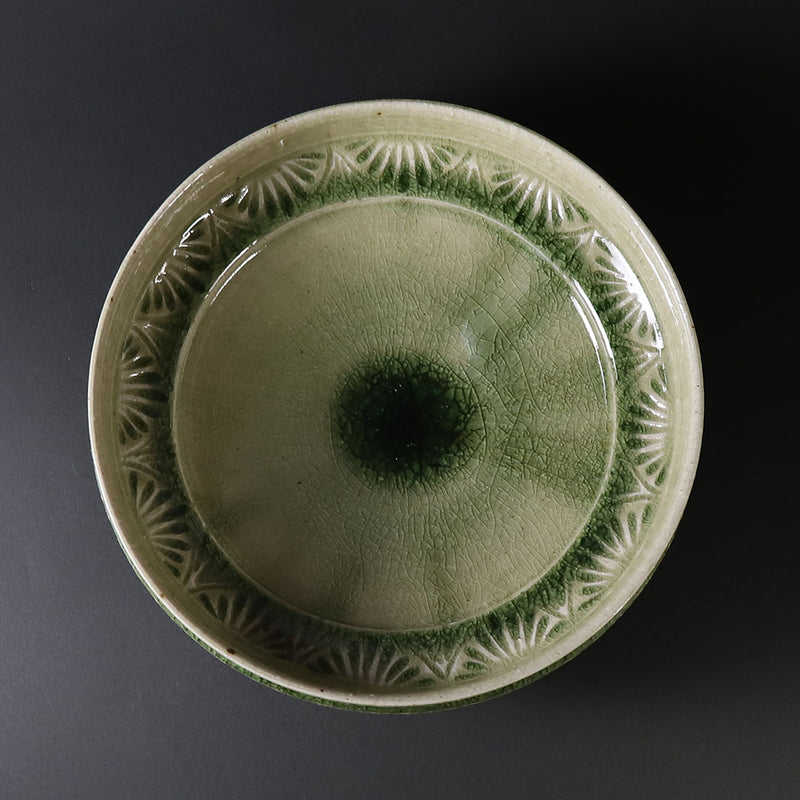 Blue Karatsu large bowl by Shuichi Okamoto