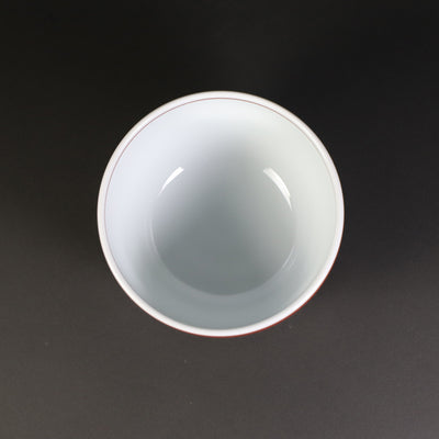 Gen-emon Kiln Red-painted plum crest rice bowl