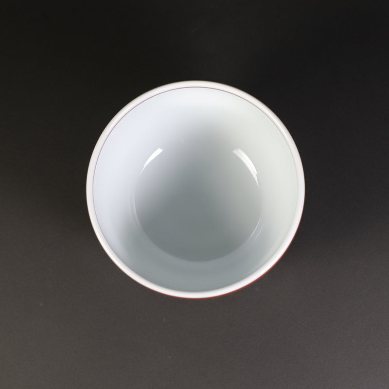 Gen-emon Kiln Red-painted plum crest rice bowl