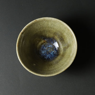 Shuichi Okamoto blue karatsu inlaid sake cup