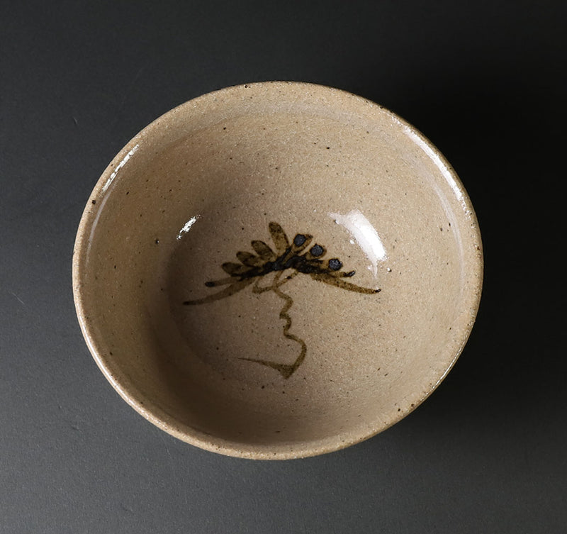 Nakazato Tarōemon Kiln Illustrated Karatsu rice bowl (pine)