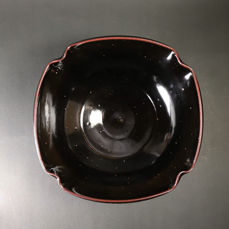 Taki Nakazato Iron glaze square bowl