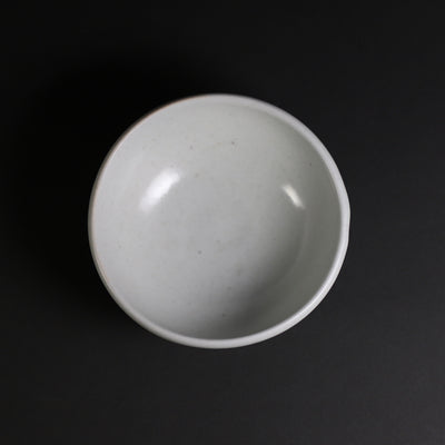 White porcelain sake cup by Kenta Nakazato