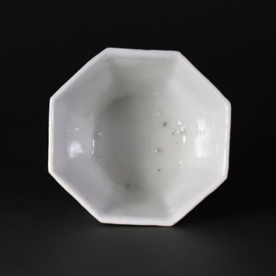 White porcelain octagonal cup by Soichiro Maruta