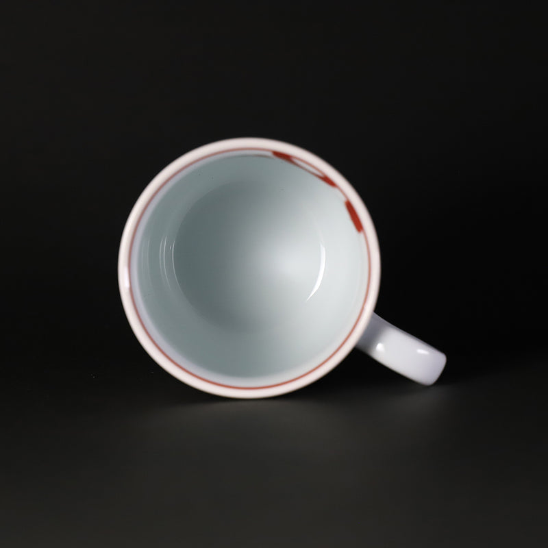 Gen-emon Kiln Mug cup with red arabesque design