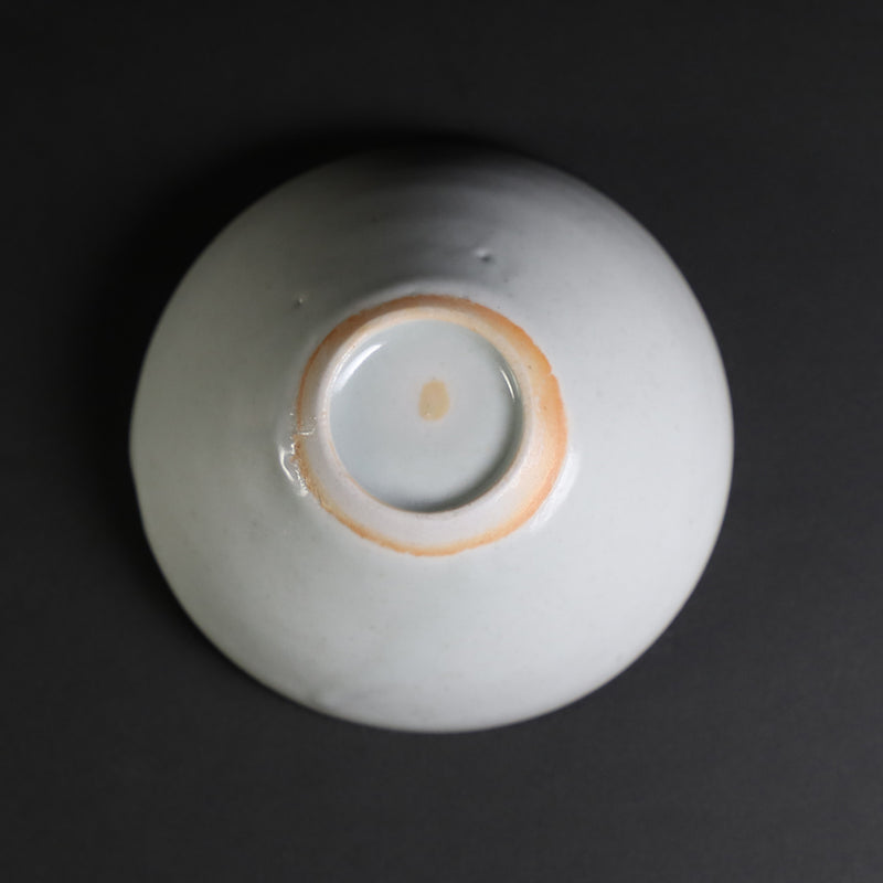 White porcelain sake cup by Kenta Nakazato