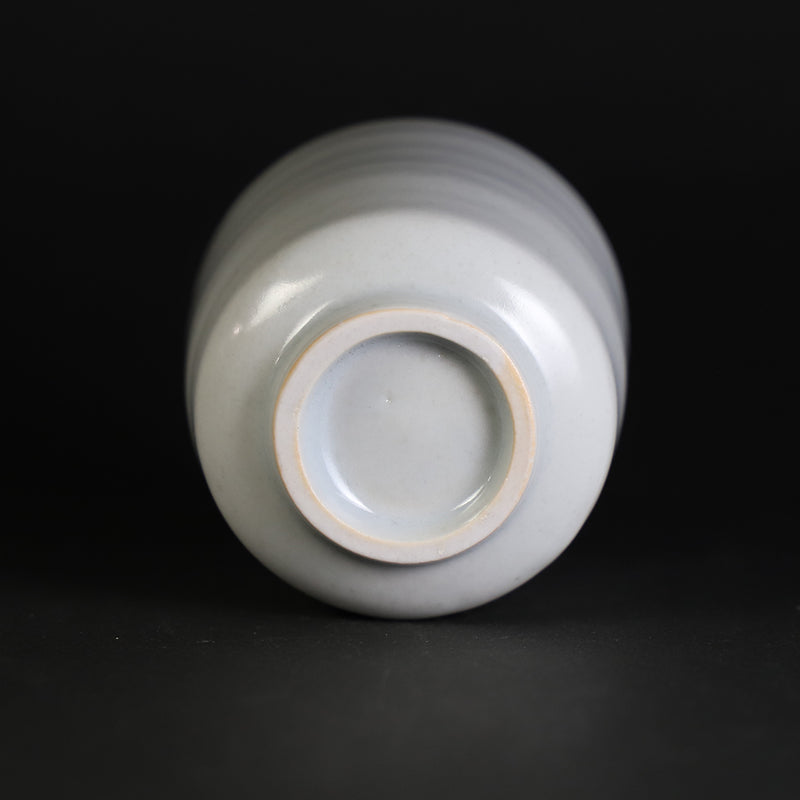 White porcelain sake cup by Kenta Nakazato