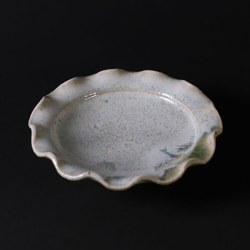 Shuichi Okamoto Korean Karatsu Circular Flower Bean Plate