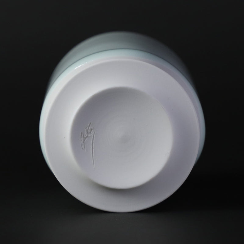 Blue porcelain cup by Akio Momota