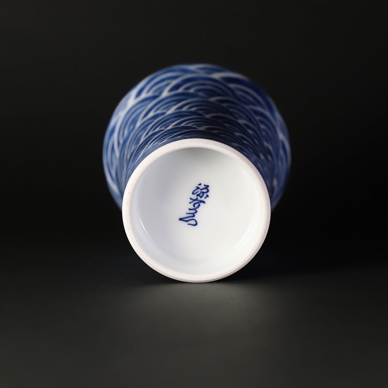 Gen-emon Kiln Sometsuke Ink Repelling Ripple Beer Cup