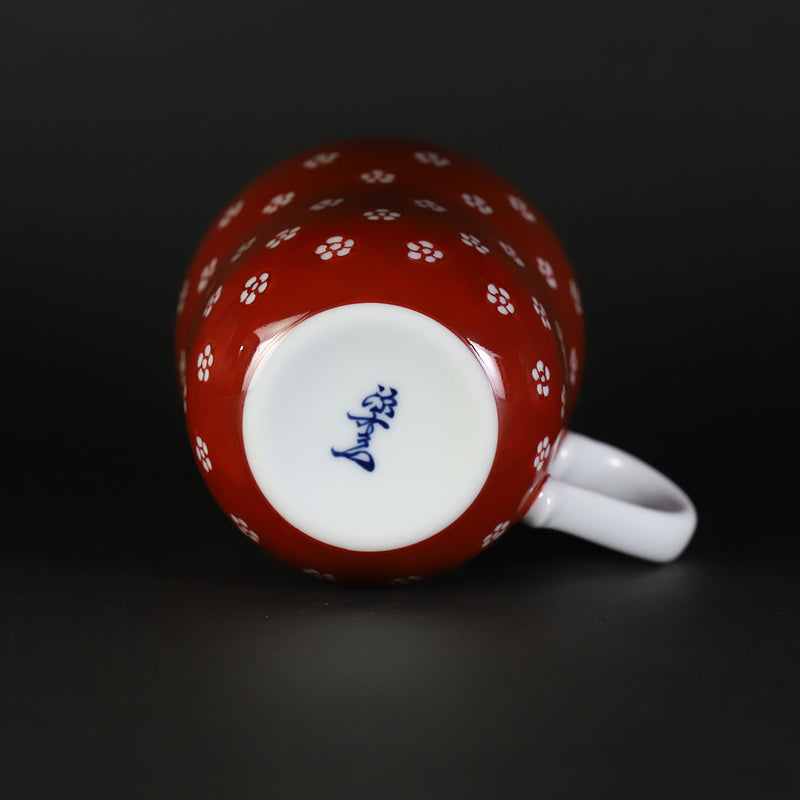 Gen-emon Kiln Mug Cup with Red Plum Pattern