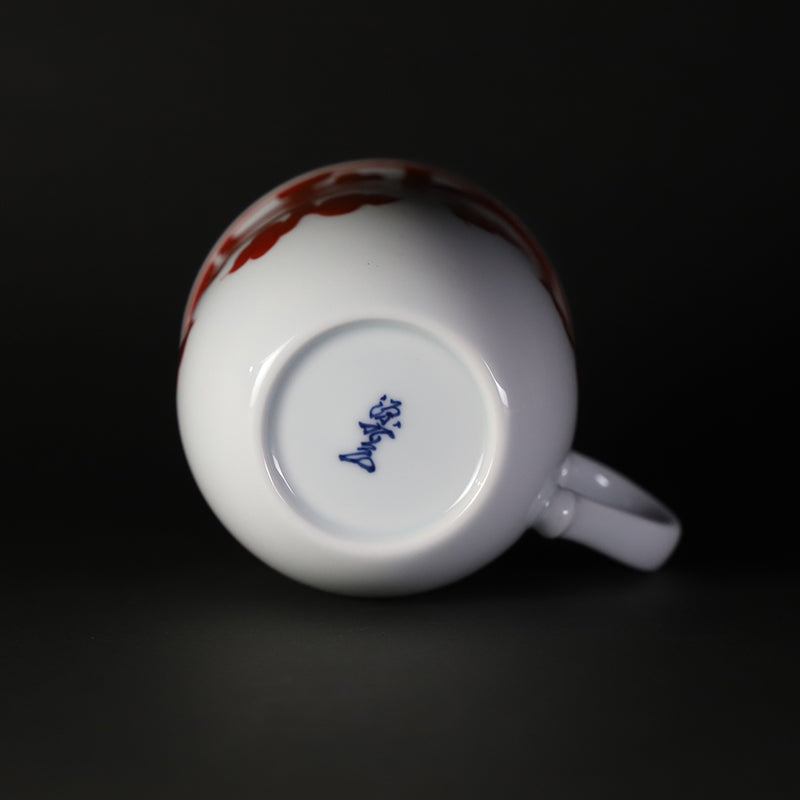 Gen-emon Kiln Mug cup with red arabesque design