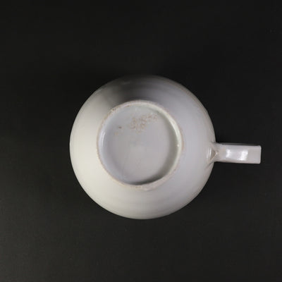 White porcelain cup and saucer by Masahiro Takehana