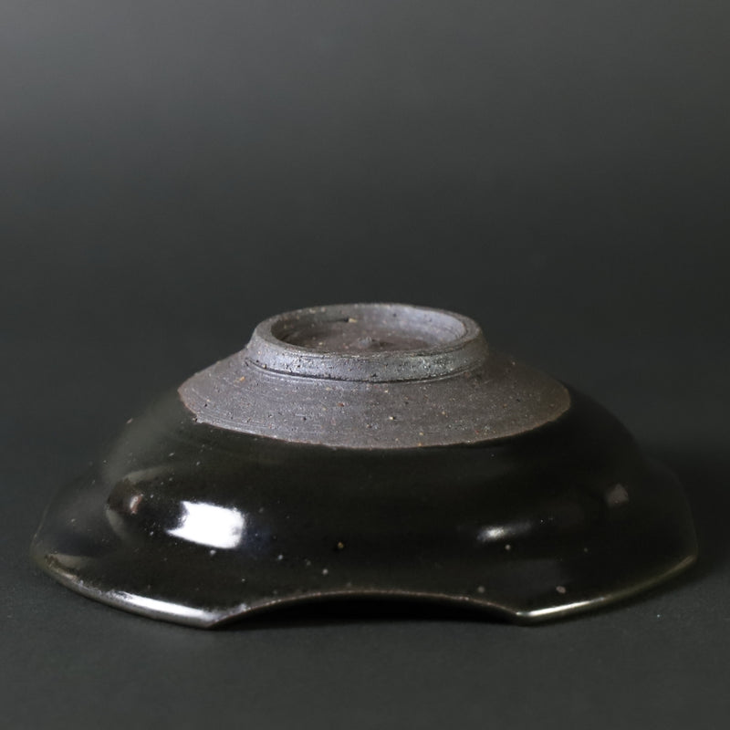 Takashi Nakazato Karatsu black glaze square cut plate