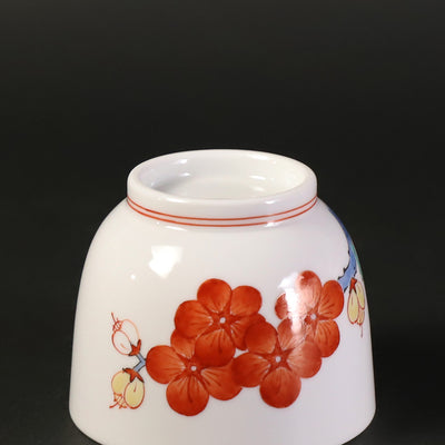 Sakaida Kakiemon 15th Sake cup with cloudy hand and plum blossom design