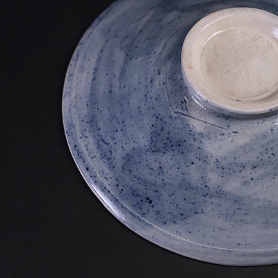 White porcelain lapis lazuli plate 2 by Yoshihisa Ishii