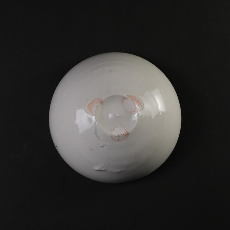 White porcelain sake cup by Takashi Nakazato