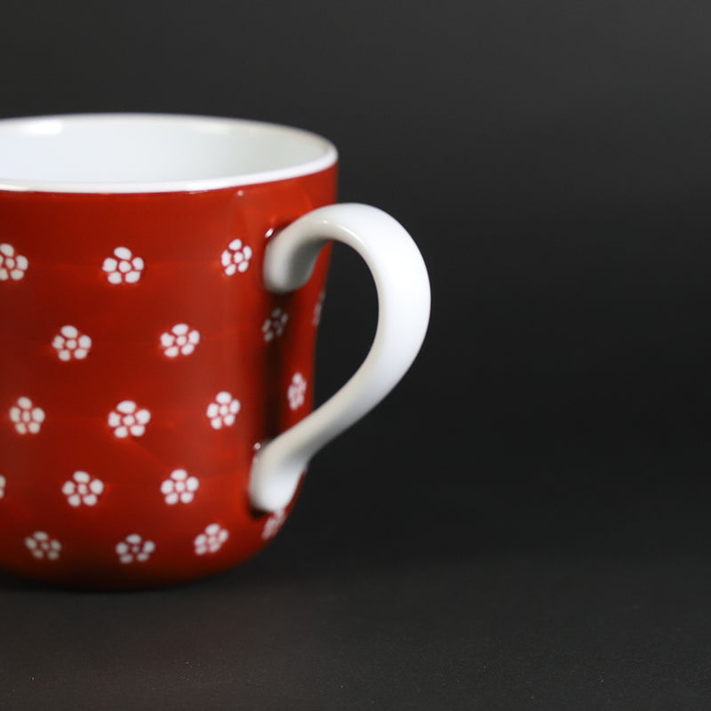 Gen-emon Kiln Mug Cup with Red Plum Pattern