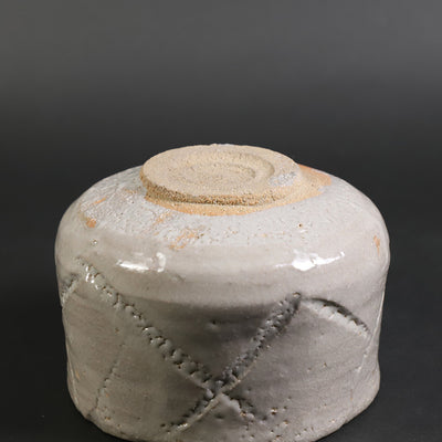 Carved Karatsu Tea Bowl by Naoto Yano