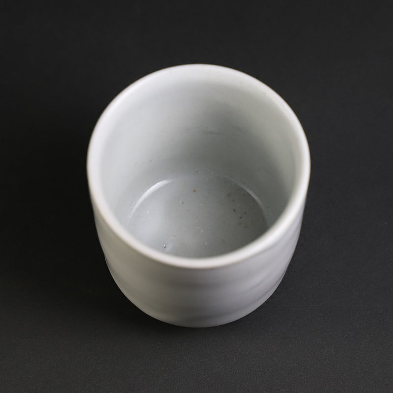 White porcelain sake cup by Kenta Nakazato