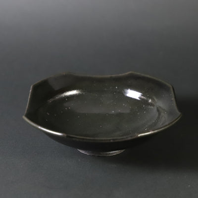 Takashi Nakazato Karatsu black glaze square cut plate