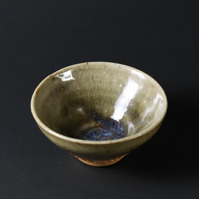 Shuichi Okamoto blue karatsu inlaid sake cup