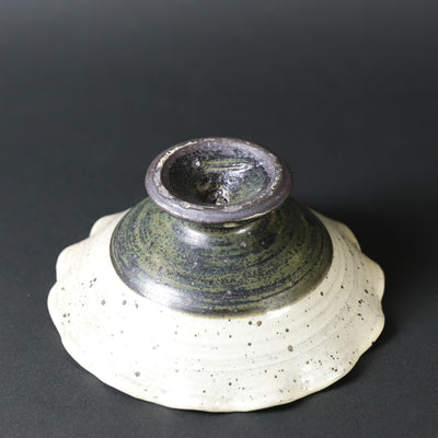 中里隆　作　唐津粉引輪花高脚向附