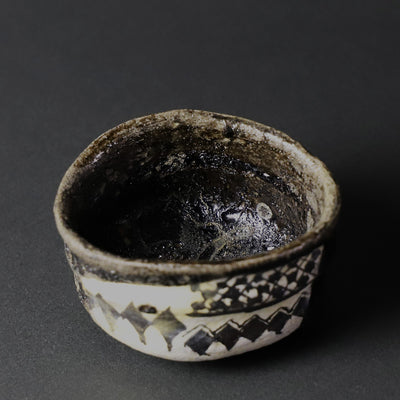 Karatsu Kuro Oribe Sake Cup by Munehiko Maruta
