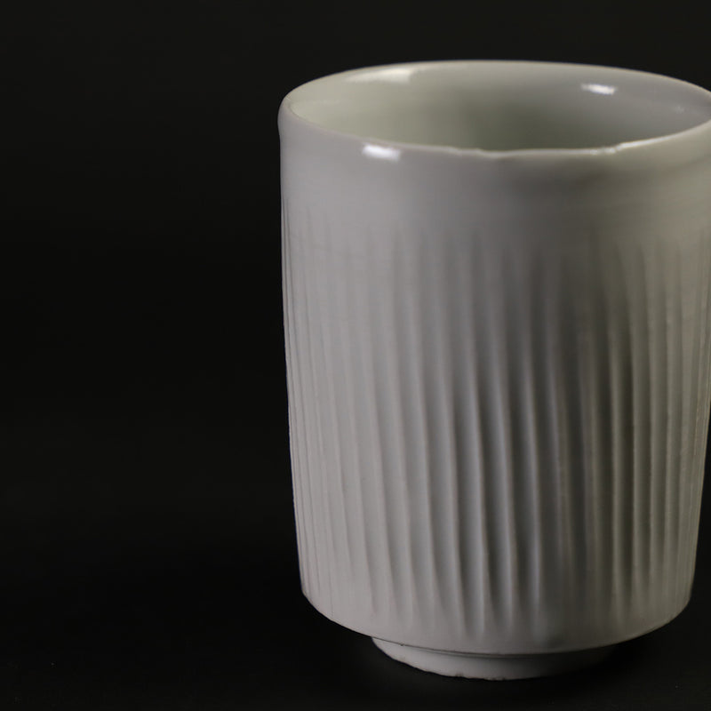 White porcelain tea cup by Masahiro Takehana