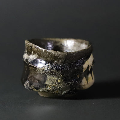 Karatsu Kuro Oribe Sake Cup by Munehiko Maruta