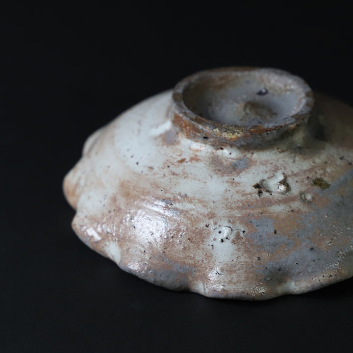 美品 唐津焼『粉引 面取花入』在銘 昭和レトロ 唐津焼 中里隆 粉引向附 作家もの器で引き出物 和食器ギフト