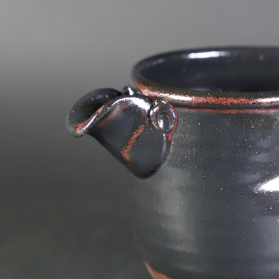 Black Karatsu Sake Set by Chiharu Kumamoto