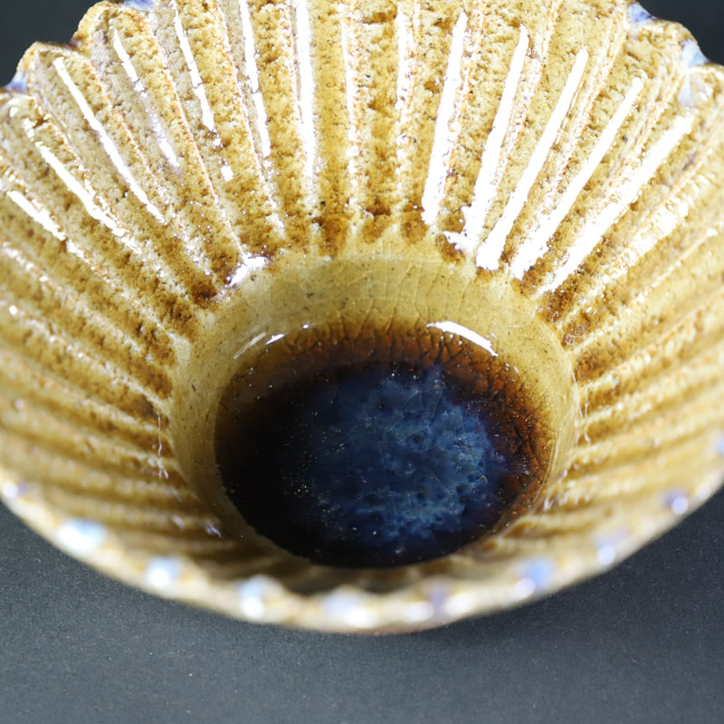 Sakurei Okamoto Yellow Karatsu chrysanthemum bowl 3