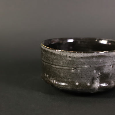 Black Karatsu Tea Bowl by Yasumoto Kajiwara