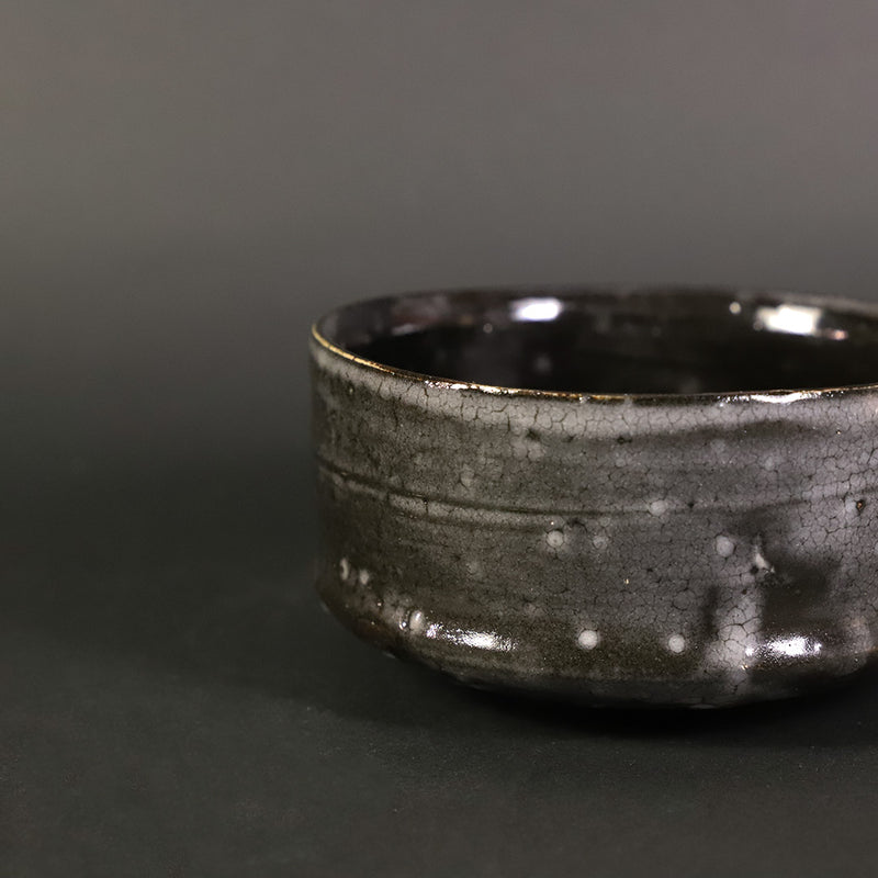 Black Karatsu Tea Bowl by Yasumoto Kajiwara